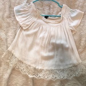 White top and off the shoulder
